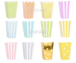 6pcs Rose Gold Pink Stiff Paper Mini Party Popcorn Boxes Pop Corn Candy/ Sanck Favor Bags Wedding Birthday Movie Party Tableware