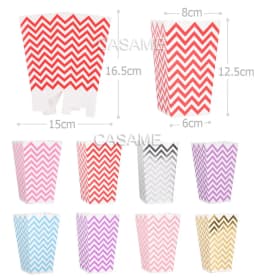6pcs Rose Gold Pink Stiff Paper Mini Party Popcorn Boxes Pop Corn Candy/ Sanck Favor Bags Wedding Birthday Movie Party Tableware