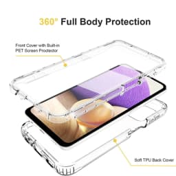 360 Full Body Case For Samsung Galaxy A12 A32 A22 A52 A53 A73 A52s A33 S21 S22 Ultra Double Sided Silicone TPU Transparent Coque