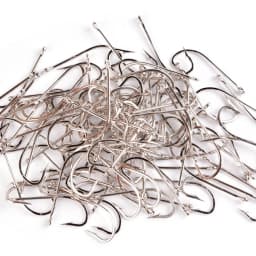 100pcs Silver Hooks High Carbon Steel Big Long Shank Fishing Hooks Sea Pint Hook Fishhook Set with Eyes Barb Fishing Accessories