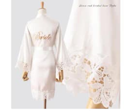 Summer Lace Sleepwear Bride&Bridemaid Wedding Robe Gown Solid Embroidery Kimono Bathrobe Women Casual Home Night Dress M L Xl