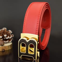 3.5cm High-quality Men's Belt Business Casual B Automatic Buckle Leather Two-layer Cowhide All-match Suit Belt for Men