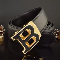 3.5cm High-quality Men's Belt Business Casual B Automatic Buckle Leather Two-layer Cowhide All-match Suit Belt for Men