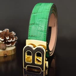 3.5cm High-quality Men's Belt Business Casual B Automatic Buckle Leather Two-layer Cowhide All-match Suit Belt for Men