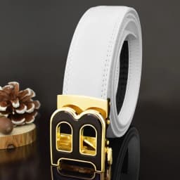 3.5cm High-quality Men's Belt Business Casual B Automatic Buckle Leather Two-layer Cowhide All-match Suit Belt for Men