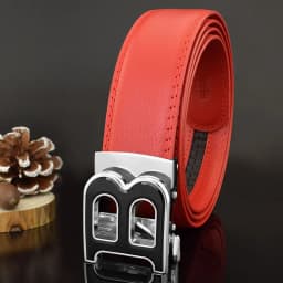 3.5cm High-quality Men's Belt Business Casual B Automatic Buckle Leather Two-layer Cowhide All-match Suit Belt for Men