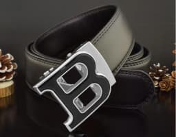 3.5cm High-quality Men's Belt Business Casual B Automatic Buckle Leather Two-layer Cowhide All-match Suit Belt for Men