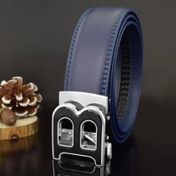 3.5cm High-quality Men's Belt Business Casual B Automatic Buckle Leather Two-layer Cowhide All-match Suit Belt for Men