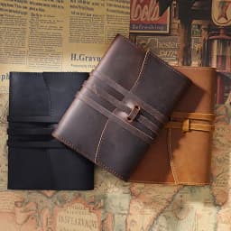 AIGUONIU Genuine Leather Notebook Planner Book Cover A6/A5 Size For MD Diary Original Journal Drawing Sketchbook