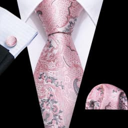 Fashion Red Blue Teal Floral Men Tie Set Necktie Handkerchief Cufflinks Wedding Gift Barry. Wang Tie Pin Brooches A-6074