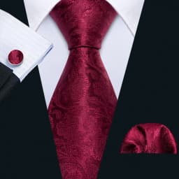 Fashion Red Blue Teal Floral Men Tie Set Necktie Handkerchief Cufflinks Wedding Gift Barry. Wang Tie Pin Brooches A-6074