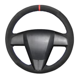 DIY Black Suede Leather Braid Car Steering Wheel Cover For Mazda 3 Axela 5 6 CX-7 CX-9 MAZDASPEED3 (US) 2010 2011 2012 2013