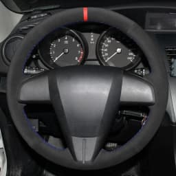 DIY Black Suede Leather Braid Car Steering Wheel Cover For Mazda 3 Axela 5 6 CX-7 CX-9 MAZDASPEED3 (US) 2010 2011 2012 2013