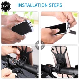 Bicycle Scooter Mobile Phone holder 360° Rotation Handle Mobile Phone GPS Silicone Bracket Bicycle Scooter Stand for cell phone