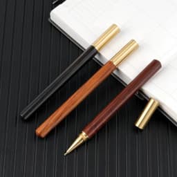 1+10Pcs/Set Vintage Wood Body Ballpoint Pen Brass Ball Roller Pen Metal Cap BallPen Stationery School Business Gifts Supplies