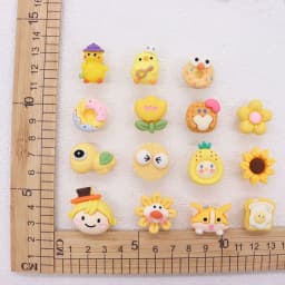 1-15pcs Resin Shoe Accessories Yellow Chicken Turtle Sunflower Dount Shoes Charms Decoration Fit Boys Girls Party Gift