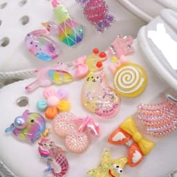 1-15PCS Resin Shoe Charms Lipstick Dolphin Swan Crown Flower Cat Horse Star Banana Sandals Shoes Decoration Accessories Kid Gift