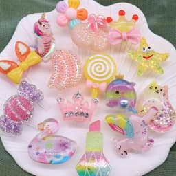 1-15PCS Resin Shoe Charms Lipstick Dolphin Swan Crown Flower Cat Horse Star Banana Sandals Shoes Decoration Accessories Kid Gift