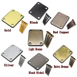 1Set Electric Guitar Neck Plate with Screws for ST TL Guitar Jazz Bass Replacement Guitar Accessories 7 Coloer