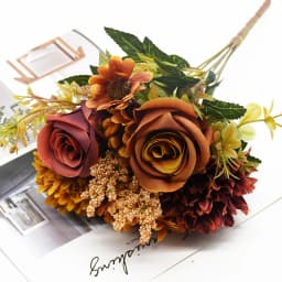 Artificial Flowers Bouquet European-Style Holding Exquisite Roses Wedding Christmas Decorations for Home DIY Vases Fake Plants