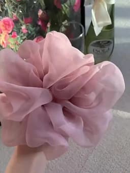 Woman Large Solid Color Chiffon Scrunchies Girls Sweet Rubber Band Lady Hair Accessories Hair Ties Ponytail Holders Ornaments