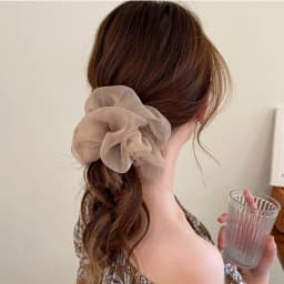 Woman Large Solid Color Chiffon Scrunchies Girls Sweet Rubber Band Lady Hair Accessories Hair Ties Ponytail Holders Ornaments
