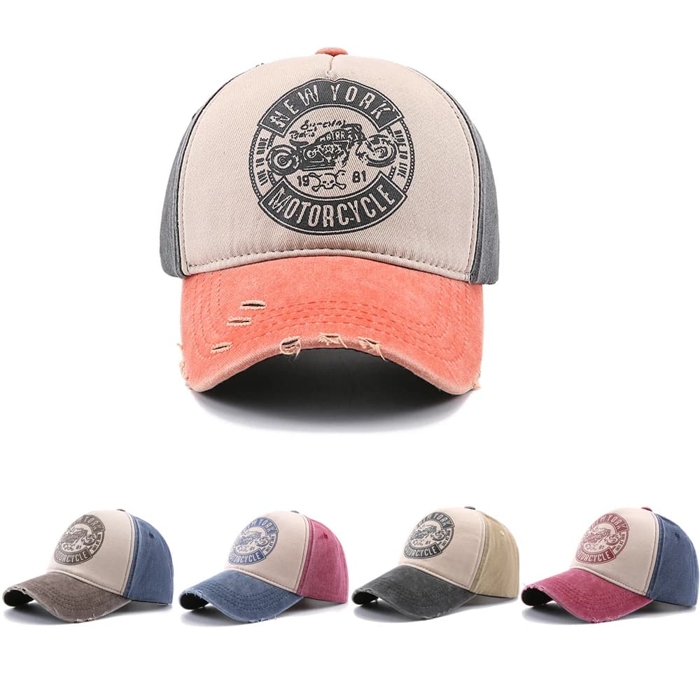 New Fashion Letter Print Snapback Washed Cotton Baseball Cap Men Women Patchwork Hip Hop Caps Outdoor Spring Summer Sun Hat