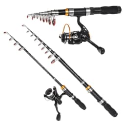 Portable Spin Fishing 1M/1.2M/1.5M/1.7M Rod Tough Carbon Fiber Power Telescopic Travel Sea Boat Fishing Rod