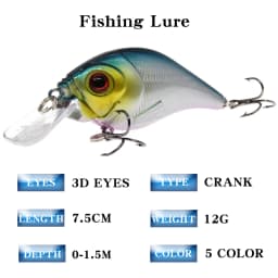 1pcs Wobblers Quality Crankbait Simulation Fishing Lure 7.5cm 12g Jerkbait Floating Hard Bait Bass Carp Pesca Fishing Tackle