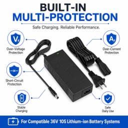 42V 2A   Charger for 36V Jetson Hiboy S2 Pro, Jetson Bolt Pro, Gotrax Sisigad, 13S 36 Volt Battery Pack