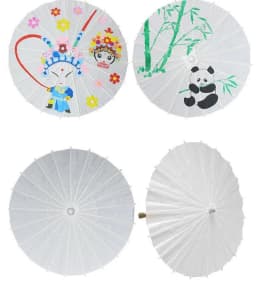 White Paper Umbrella Women Vintage Dance Prop Wedding Party Favors Christmas Home Ceiling Decors 20/30/40/60cm Paper Umbrella