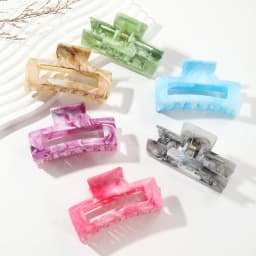 Multi Color Rectangle Claw Clips, Colorful Non-Slip Strong Hold Jaw Clamps, Styling Accessories For Women Girls Thin T