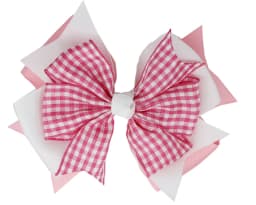 NEW Plaid Bows 4INCH School Hair Bows First Day Gingham Ribbon Stacked Bow Hair Clip Hairpin For Baby Girl Accessories