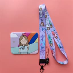 Doctor Nurse Horizonal Women's Lanyards ID Card Holder Badge Holders Hang Rope Lanyard Amusing Card Case Retractable Clip
