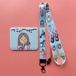 Doctor Nurse Horizonal Women's Lanyards ID Card Holder Badge Holders Hang Rope Lanyard Amusing Card Case Retractable Clip