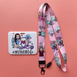 Doctor Nurse Horizonal Women's Lanyards ID Card Holder Badge Holders Hang Rope Lanyard Amusing Card Case Retractable Clip