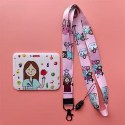 Doctor Nurse Horizonal Women's Lanyards ID Card Holder Badge Holders Hang Rope Lanyard Amusing Card Case Retractable Clip