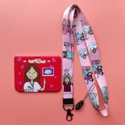 Doctor Nurse Horizonal Women's Lanyards ID Card Holder Badge Holders Hang Rope Lanyard Amusing Card Case Retractable Clip