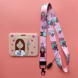 Doctor Nurse Horizonal Women's Lanyards ID Card Holder Badge Holders Hang Rope Lanyard Amusing Card Case Retractable Clip