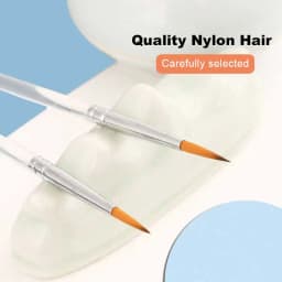 JOWOART 9 Pcs Very Fine Tip Nylon Hair Watercolor Paint Brush Transparent Acrylic Rod Hook Line Pen Stroke Pen for Beginners Art