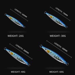 ALLBLUE SLOWER UP Z-Light Metal Jig Fishing Lure Slow Cast Jigging Spoon 20G 30G 40G 60G Artificial Shore Zinc Alloy Bait Tackle