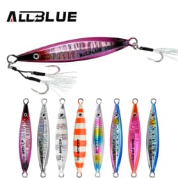 ALLBLUE SLOWER UP Z-Light Metal Jig Fishing Lure Slow Cast Jigging Spoon 20G 30G 40G 60G Artificial Shore Zinc Alloy Bait Tackle