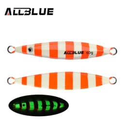ALLBLUE SLOWER UP Z-Light Metal Jig Fishing Lure Slow Cast Jigging Spoon 20G 30G 40G 60G Artificial Shore Zinc Alloy Bait Tackle
