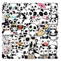 10/30/50PCS Cute Panda Cartoon Animal Stickers Luggage Skateboard Cute DIY Cool Graffiti Waterproof Funny Kid Toy  Sticker Decal