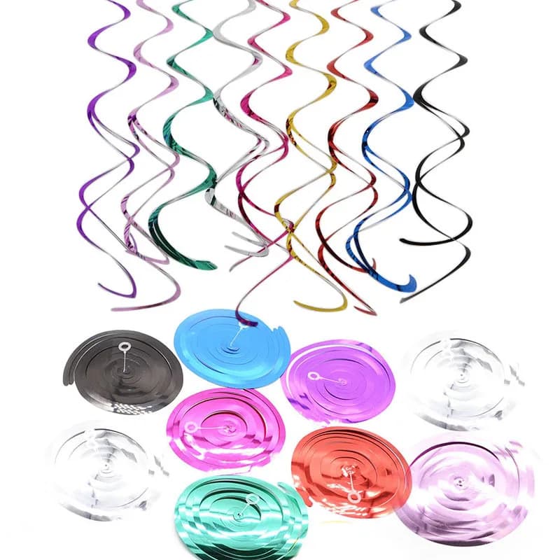 1bag 70cm PVC spiral pendant garland birthday wedding party decoration Christmas and New Year holiday decoration supplies