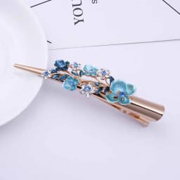 Women Gem Butterfly Steel Hair Clips Pins Hairpins Chinese Vintage Crown Wedding Classical Crystal Spring Clip Hair Accessories