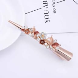 Women Gem Butterfly Steel Hair Clips Pins Hairpins Chinese Vintage Crown Wedding Classical Crystal Spring Clip Hair Accessories