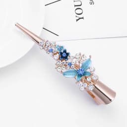 Women Gem Butterfly Steel Hair Clips Pins Hairpins Chinese Vintage Crown Wedding Classical Crystal Spring Clip Hair Accessories