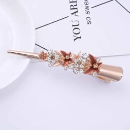 Women Gem Butterfly Steel Hair Clips Pins Hairpins Chinese Vintage Crown Wedding Classical Crystal Spring Clip Hair Accessories