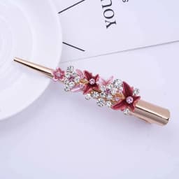 Women Gem Butterfly Steel Hair Clips Pins Hairpins Chinese Vintage Crown Wedding Classical Crystal Spring Clip Hair Accessories